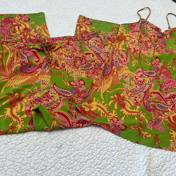Natori Green and Pink Paisley Pajama Set - Picture 2 of 16